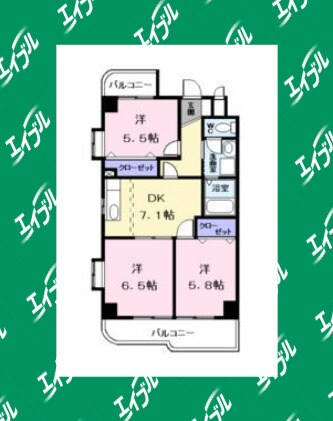 荒子駅 徒歩2分 6階の物件間取画像