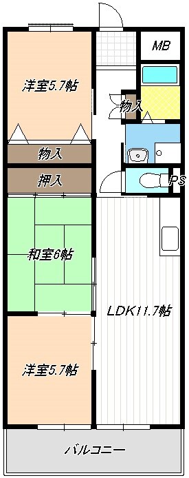 第２伊藤ハイツの物件間取画像