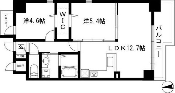 浅間町駅 徒歩3分 10階の物件間取画像