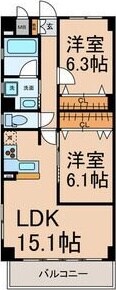 車道駅 徒歩12分 2階の物件間取画像