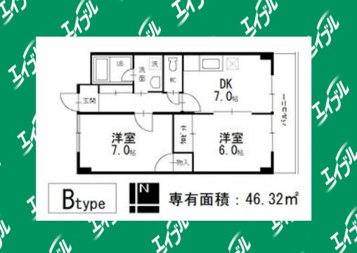 浅間町駅 徒歩3分 6階の物件間取画像