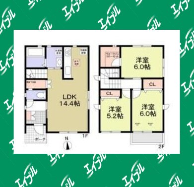 上社駅 徒歩15分 1-2階の物件間取画像