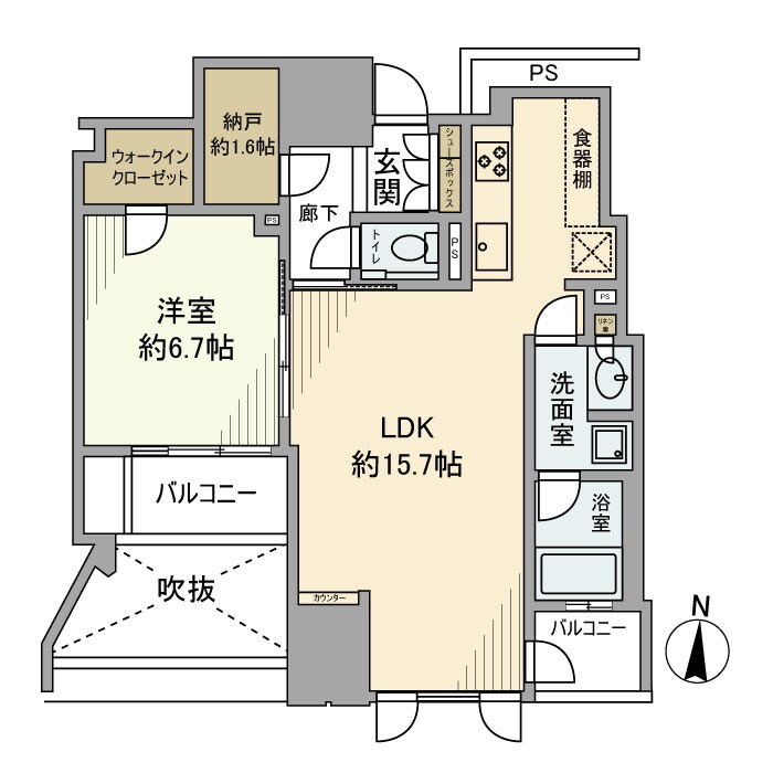 プラウドタワー名古屋丸の内ステーションマークスの物件間取画像