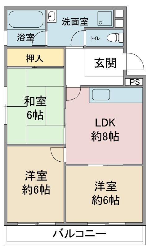 シャトー五才美の物件間取画像