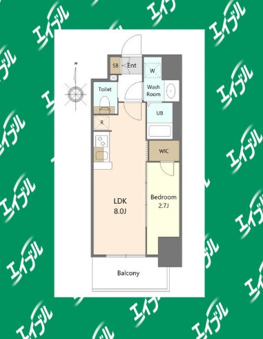 S-RESIDENCE亀島駅前ascentの物件間取画像
