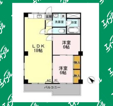塩釜口駅 バス15分  名古屋市営バス「島田」停下車：停歩2分 2階の物件間取画像