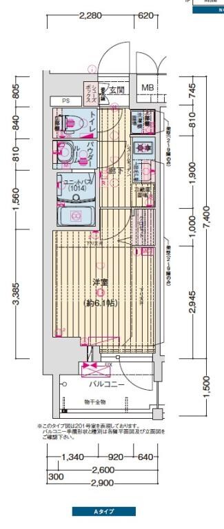 浅間町駅 徒歩7分 5階の物件間取画像