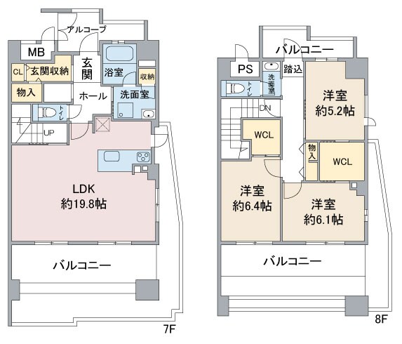 瑞穂運動場東駅 徒歩3分 7-8階の物件間取画像