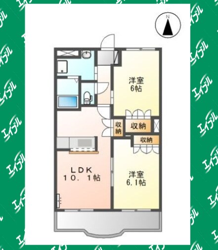 グランディール東海の物件間取画像