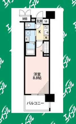 浅間町駅 徒歩6分 6階の物件間取画像