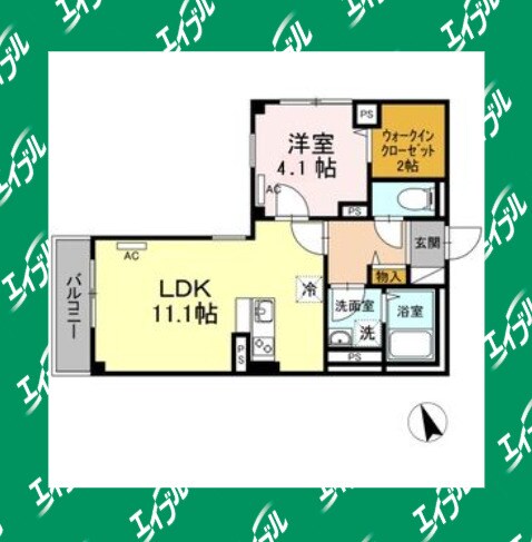 浅間町駅 徒歩5分 1階の物件間取画像