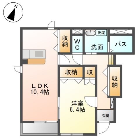 高畑駅 徒歩19分 1階の物件間取画像