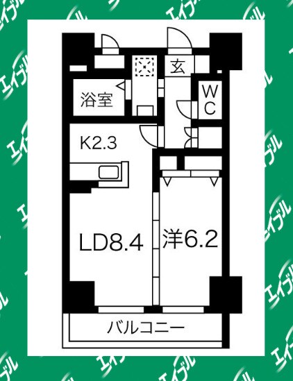 中村公園駅 徒歩5分 14階の物件間取画像