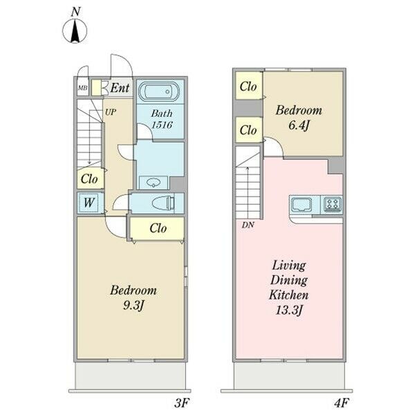 本山駅 徒歩5分 3-4階の物件間取画像