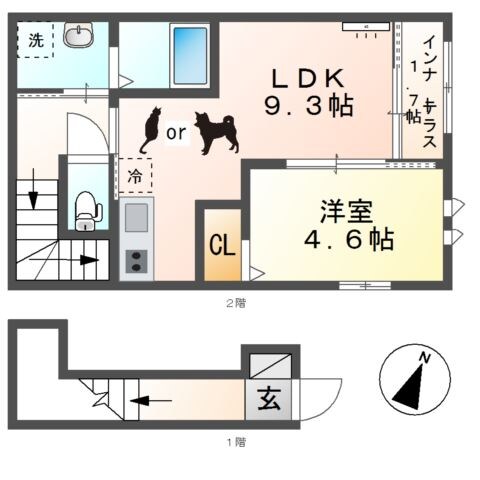 アジュシカの物件間取画像