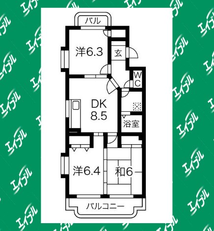 ヴァンベール新舞子の物件間取画像