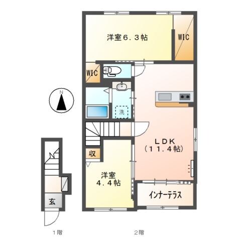 アンバーシャトーⅡの物件間取画像
