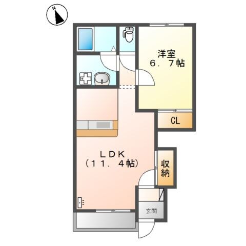 サンパルジェA棟の物件間取画像