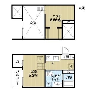 道徳駅 徒歩6分 2階の物件間取画像