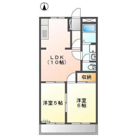 新日鉄前駅 徒歩15分 2階の物件間取画像