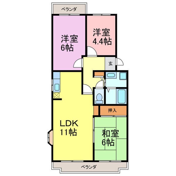 常滑駅 徒歩20分 4階の物件間取画像