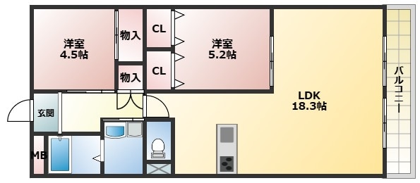 グランドハイツ浦里の物件間取画像