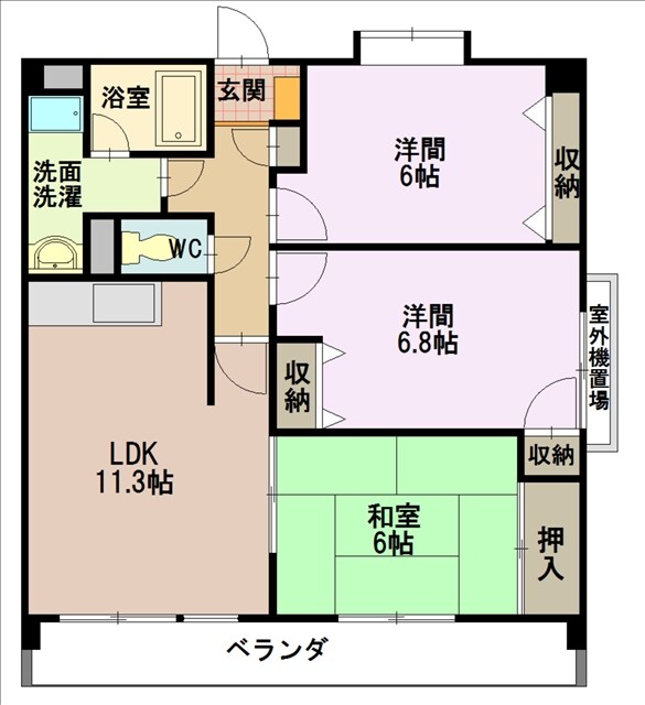 クオリティパレス鶴が沢の物件間取画像