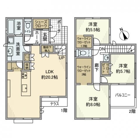 八幡町５丁目戸建の物件間取画像