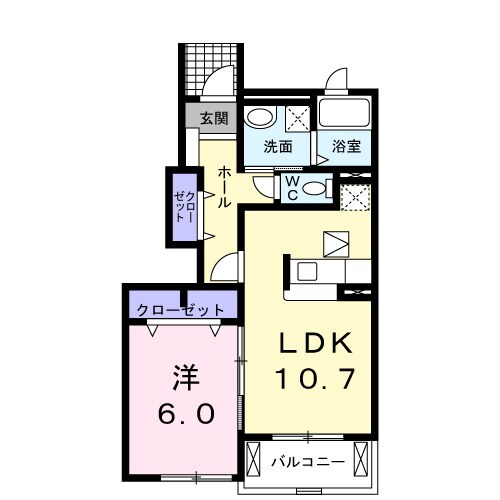 クレセント中ノ坪の物件間取画像