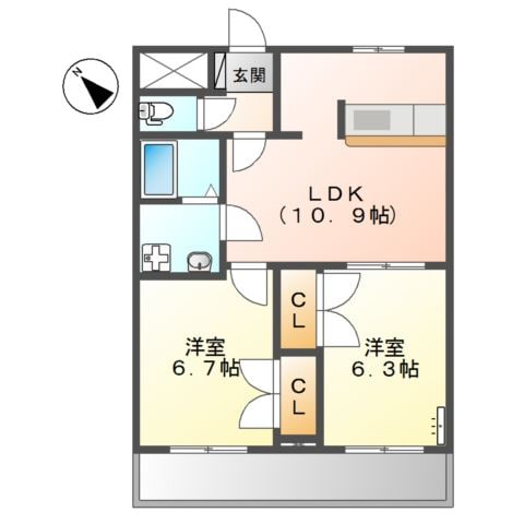 タイム　スクエアの物件間取画像