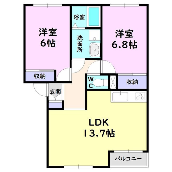 白沢駅 徒歩6分 1階の物件間取画像