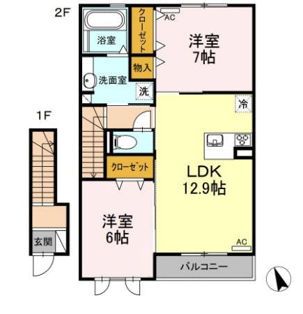 瑞浪駅 徒歩22分 2階の物件間取画像