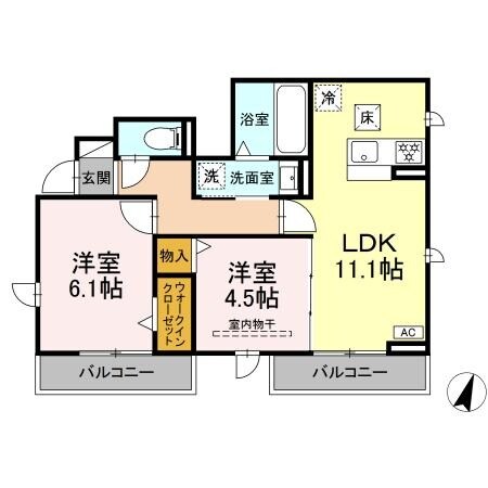 アイリス泰靜　B棟の物件間取画像