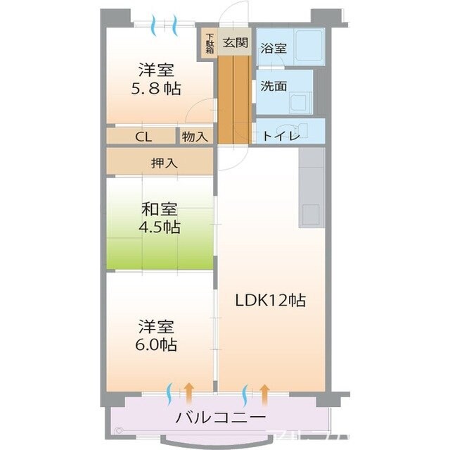 ハイツおひづかの物件間取画像