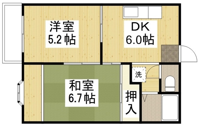 東福山駅 徒歩26分 2階の物件間取画像