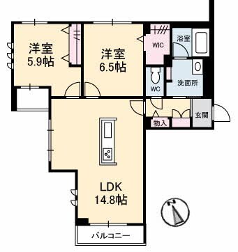 福山駅 徒歩32分 3階の物件間取画像