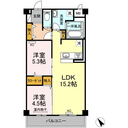 東福山駅 徒歩45分 2階の物件間取画像