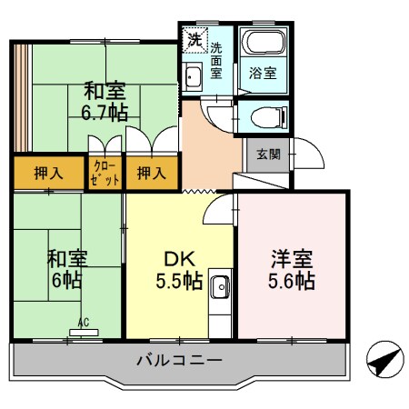 コーポラス多治米の物件間取画像