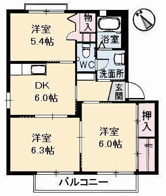 Ｖｅｒｄｕｒｅ　Ｂ棟 の物件間取画像