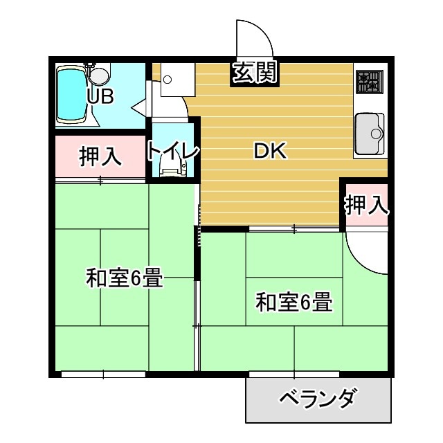 ハイツ北吉津Bの物件間取画像