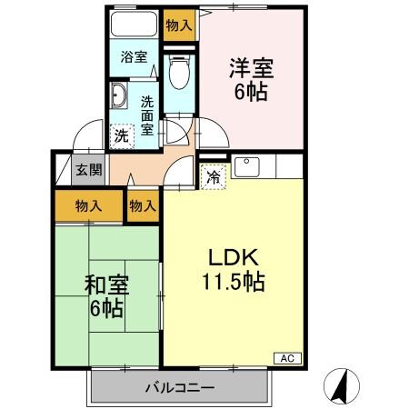 セジュールシマダ A棟の物件間取画像