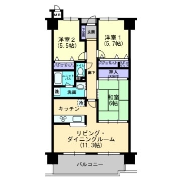 福山駅 徒歩22分 2階の物件間取画像