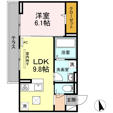 東福山駅 徒歩45分 1階の物件間取画像