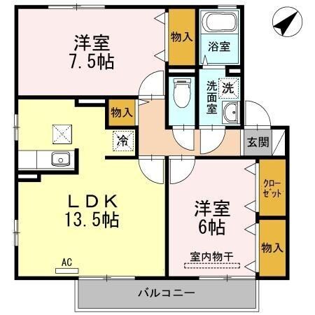 東福山駅 徒歩59分 1階の物件間取画像