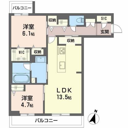 福山駅 徒歩17分 2階の物件間取画像