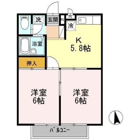 湯田村駅 徒歩8分 1階の物件間取画像