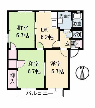 東福山駅 徒歩21分 2階の物件間取画像