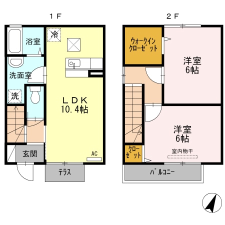 松永駅 徒歩24分 1-2階の物件間取画像