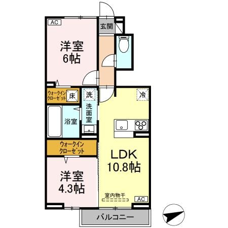 東福山駅 徒歩46分 1階の物件間取画像