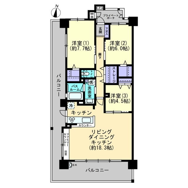 グランヴェルディ西町の物件間取画像